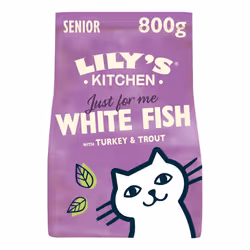 Lily's Kitchen Made with Natural Ingredients Mature Dry Cat Food White Fish with Turkey & Trout Grain-Free Recipe 4 x 800g
