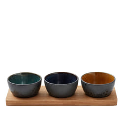 BITZ 821245 dining bowl Bowl set Round Stoneware Amber, Blue, Green 3 pc(s)