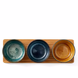 BITZ 821245 dining bowl Bowl set Round Stoneware Amber, Blue, Green 3 pc(s)