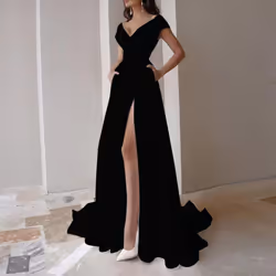 Women&apos;s Sexy V-neck Party Evening Dress Wedding Dress - blue, S
