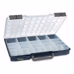 Cimco Carry-Lite 55, Small parts box, Polycarbonate (PC), Polypropylene, Blue, Transparent, 413 mm, 330 mm, 55 mm