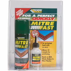 Everbuild Mitre Fast Two Part Bonding Kit, 50 g Adhesive / 200 ml Activator