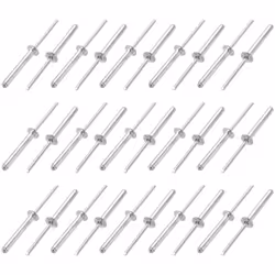 sourcingmap 30 Pcs 4mm x 30mm Aluminum/Steel Open End Blind Rivets