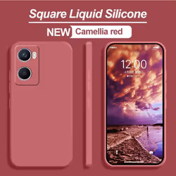 Luxury Liquid Silicone Case For OPPO A15 A15S A18 A38 A58 A53 A52 Reno 10 5G A57 A77S A76 A78 A57S A96 4G 5G Square Case - red, OPPO A96 4G