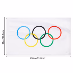 Grommets Indoor Decoration Polyester Fabric Outdoor Banner Olympic Decorations Olympics Game Flag