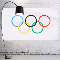 Grommets Indoor Decoration Polyester Fabric Outdoor Banner Olympic Decorations Olympics Game Flag