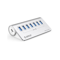 ORICO M3U7-G2 Aluminum Alloy 7-Port USB 3.2 Gen2 10Gbps HUB with 1m Cable (Silver)