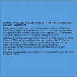 FELIX Doubly Delicious Beef Chicken & Vegetables Dry Cat Food 4x750g