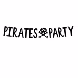 PartyDeco GRL86-010, Bunting banner, Paper, Black, Monochromatic, Theme party, Letter