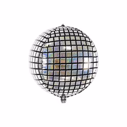 PartyDeco Disco Ball, Toy balloon, Foil, Silver, Round, Not for children under 36 months, 400 mm