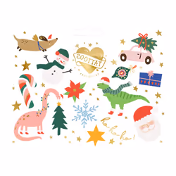 PartyDeco Ho ho ho !, Multicolour, Children, Any gender, 13 pc(s), 190 mm, 140 mm