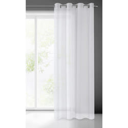 Argea Curtain Smooth Transparent Etamine Eyelets Curtains Transparent Elegant Glamour Bedroom Living Room Lounge, White, 55" x 98"