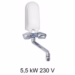 Dafi POZ02412, Tankless (instantaneous), Vertical, 5500 W, Indoor, Chrome, White