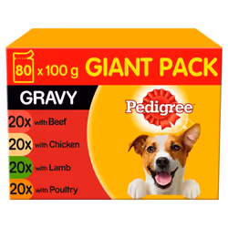 Pedigree Dog Pouches Mixed Selection In Gravy 80 x 100g Mega Pack