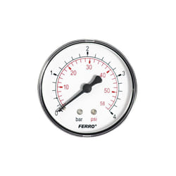 60mm 4bar 60psi Pressure Gauge Air Oil or Water 1/4" Bspt Rear Entry Manometer