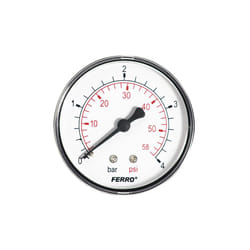 60mm Pressure Gauge Air Oil or Water 1/4" Bspt Side Entry Manometer - Rear