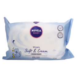 Nivea Baby Soft & Cream Wipes 63's With Caring Cream, 0% Parabens & Colorants
