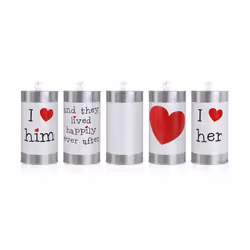PartyDeco PWS1, Decoration, Black, Red, Silver, White, Wedding, Any gender, 70 mm, 140 mm