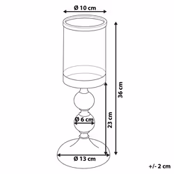 Candle Holder COTUI Glass 36 cm Silver