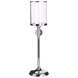 Candle Holder COTUI Glass 58 cm Silver