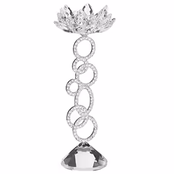 Candle Holder OVIEDO Glass 27 cm Silver
