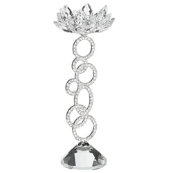 Candle Holder OVIEDO Glass 27 cm Silver