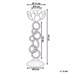Candle Holder OVIEDO Glass 27 cm Silver
