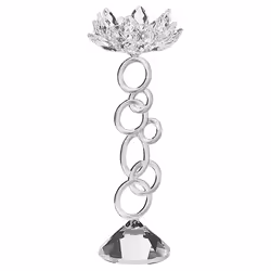 Candle Holder OVIEDO Glass 27 cm Silver