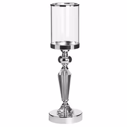 Candle Holder BONAO Glass 42 cm Silver