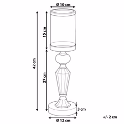 Candle Holder BONAO Glass 42 cm Silver