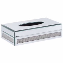Tissue Box CHARLY Glass Silver