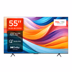 TCL C655K Series combines QLED PRO. 4K HDR PRO. Motion Clarity for colorful sharp HDR picture quality. On top. with Game Mas ...