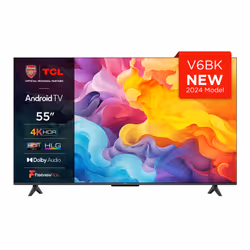 TCL 55V6BK, 139.7 cm (55"), 3840 x 2160 pixels, LED, Smart TV, Wi-Fi, Titanium