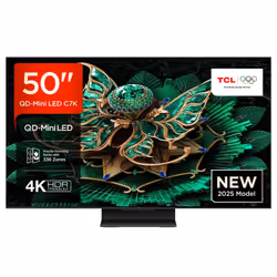 TCL 50C7K-UK, 127 cm (50"), 3840 x 2160 pixels, QLED, Smart TV, Wi-Fi, Black