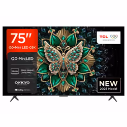 TCL C6K TV -UK Premium QD-MiniLED TV, 190.5 cm (75"), 3840 x 2160 pixels, 4K Ultra HD, QLED, Smart TV, Wi-Fi