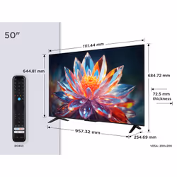TCL T6C -UK 50 inch QLED 4K HDR 10+ Dolby Vision & Atmos Smart Fire TV - Additional view 2