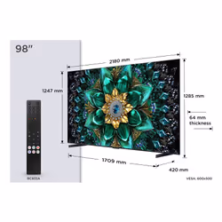 TCL Q6C 98Q6C TV 2.49 m (98") 4K Ultra HD Smart TV Wi-Fi Metallic