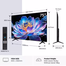 TCL 75V6D-UK TV 190.5 cm (75") 4K Ultra HD Smart TV Wi-Fi Black 330 cd/m² - Additional view 2