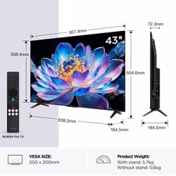 TCL 43V6D-UK TV 109.2 cm (43") 4K Ultra HD Smart TV Wi-Fi Black 260 cd/m² - Additional view 2