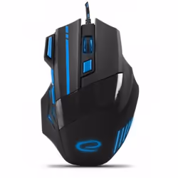 Esperanza EGM201B, Right-hand, Optical, USB Type-A, 2400 DPI, Black, Blue