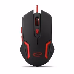 Esperanza EGM205R, Right-hand, Optical, USB Type-A, 2400 DPI, Black, Red