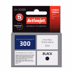 Activejet AH-300BR ink (replacement for HP 300 CC640EE; Premium; 6 ml; black), High (XL) Yield, Black, Pigment-based ink, 6 m ...