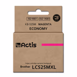 Actis KB-525M ink (replacement for Brother LC-525M; Standard; 15 ml; magenta), Standard Yield, Magenta, Dye-based ink, 15 ml, ...