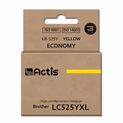 Actis KB-525Y ink (replacement for Brother LC-525Y; Standard; 15 ml; yellow), Standard Yield, Yellow, Dye-based ink, 15 ml, 1 ...