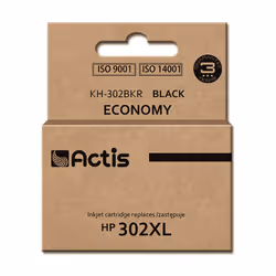 Actis KH-302BKR ink (replacement for HP 302XL F6U68AE; Premium; 15 ml; black), High (XL) Yield, Black, Pigment-based ink, 20 ...