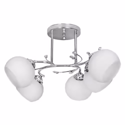 Activejet Classic chandelier pendant ceiling lamp IRMA nickel 5xE27 for living room, 5 bulb(s), E27, IP20, Silver