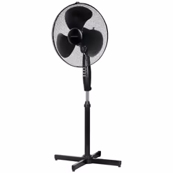 Activejet Regular WSR-40C stand fan, Household blade fan, Black, Silver, Floor, Metal, Plastic, 43 cm, 80°