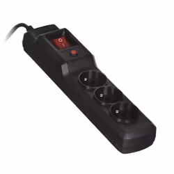 Activejet COMBO 3GN 1,5M black power strip with cord, 1.5 m, Indoor, Type E, Type E, Plastic, Black