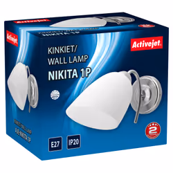 Activejet Classic single wall lamp NIKITA nickel E27 for the living room