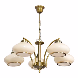 Activejet Classic ceiling chandelier pendant lamp RITA Patina 5xE27 for living room, 5 bulb(s), E27, IP20, Ecru